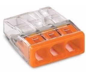Wago Wago Lasklem 3x0.5-2.5mm trans/oranje - per stuk Wago Wago Lasklem 3x0.5-2.5mm trans/oranje - per stuk