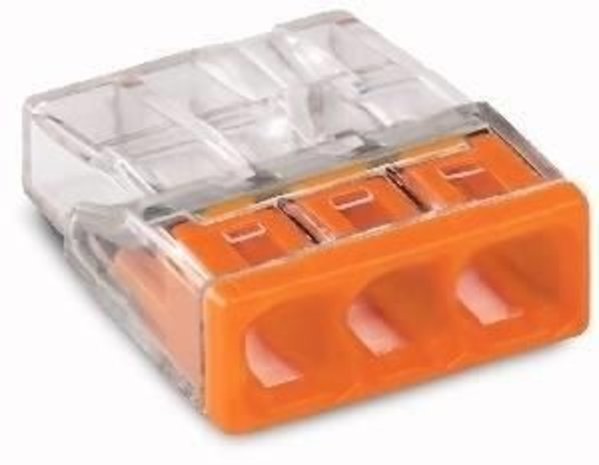 Wago Wago Lasklem 3x0.5-2.5mm trans/oranje - per stuk Wago Wago Lasklem 3x0.5-2.5mm trans/oranje - per stuk