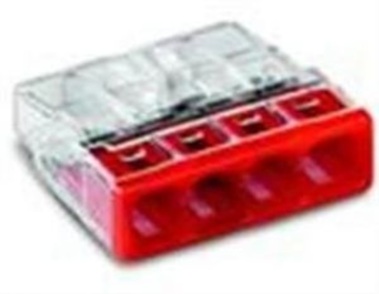 Wago Wago Lasklem 4x0.5-2.5mm trans/rood - per stuk Wago Wago Lasklem 4x0.5-2.5mm trans/rood - per stuk