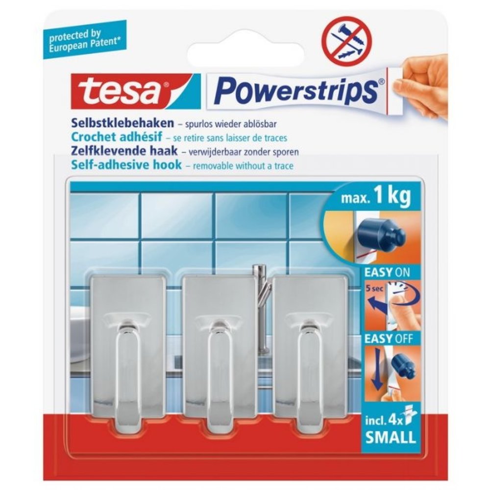 Tesa Tesa Powerstrip small classic chroom Tesa Tesa Powerstrip small classic chroom