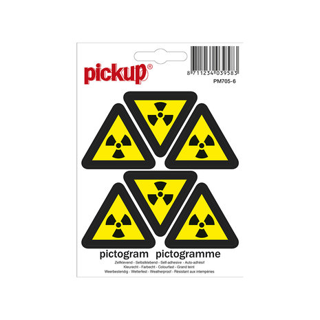 Pickup Pickup mini picto's 4,5 cm 6 per vel - Radioactieve stoffen Pickup Pickup mini picto's 4,5 cm 6 per vel - Radioactieve stoffen