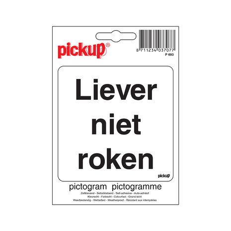 Pickup Pickup Pictogram 10x10 cm - Liever niet roken Pickup Pickup Pictogram 10x10 cm - Liever niet roken