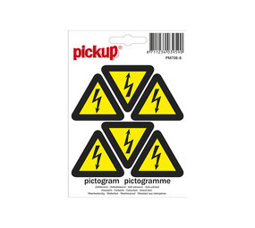 Pickup Pickup Mini picto's 4,5 cm 6 per vel - Gevaarlijke elektrische spanning Pickup Pickup Mini picto's 4,5 cm 6 per vel - Gevaarlijke elektrische spanning