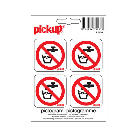 Pickup Pickup Mini Pictogram 4,7x4,7 cm - Geen drinkwater Pickup Pickup Mini Pictogram 4,7x4,7 cm - Geen drinkwater