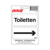 Pickup Pickup Pictogram 10x10 cm - Toiletten met pijl WC