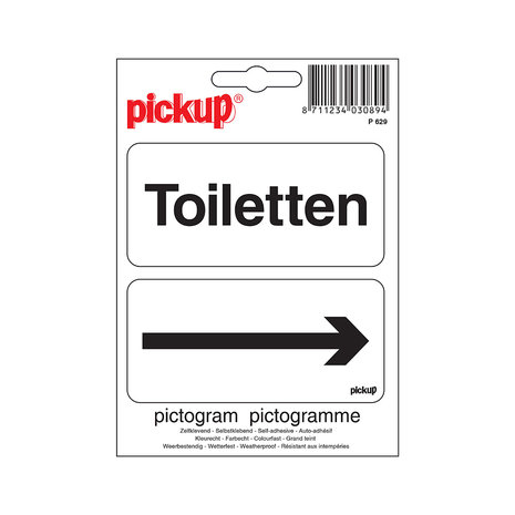 Pickup Pickup Pictogram 10x10 cm - Toiletten met pijl WC Pickup Pickup Pictogram 10x10 cm - Toiletten met pijl WC