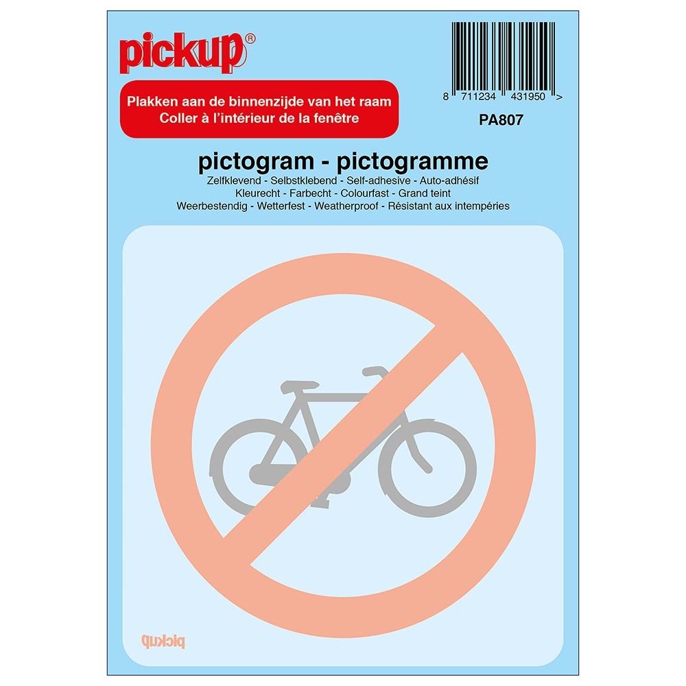 Pickup Pickup Pictogram achter glas 10x10 cm - Verboden voor rijwielen Pickup Pickup Pictogram achter glas 10x10 cm - Verboden voor rijwielen