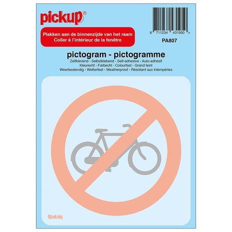 Pickup Pickup Pictogram achter glas 10x10 cm - Verboden voor rijwielen Pickup Pickup Pictogram achter glas 10x10 cm - Verboden voor rijwielen