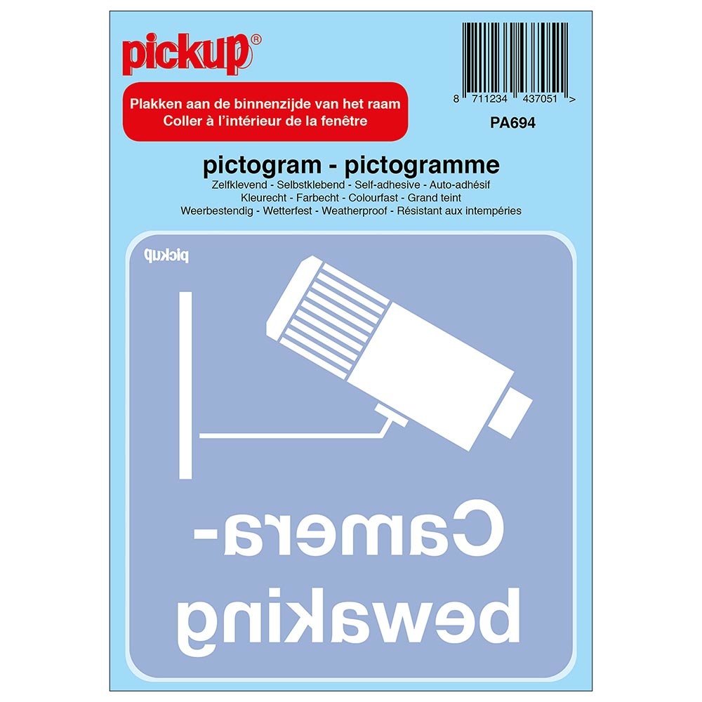Pickup Pickup Pictogram achter glas 10x10 cm - Camerabewaking Pickup Pickup Pictogram achter glas 10x10 cm - Camerabewaking