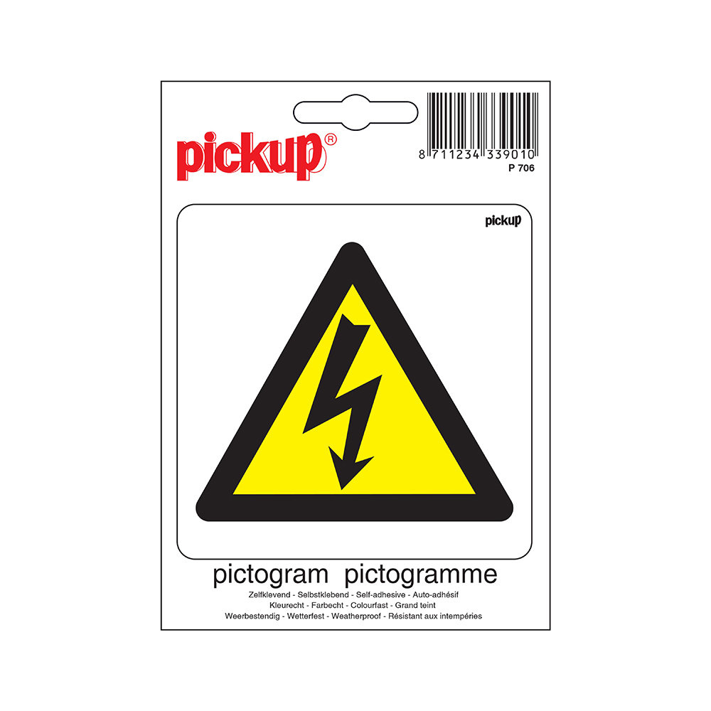 Pickup Pickup Pictogram 10x10 cm - Gevaarlijke elektrische spanning Pickup Pickup Pictogram 10x10 cm - Gevaarlijke elektrische spanning
