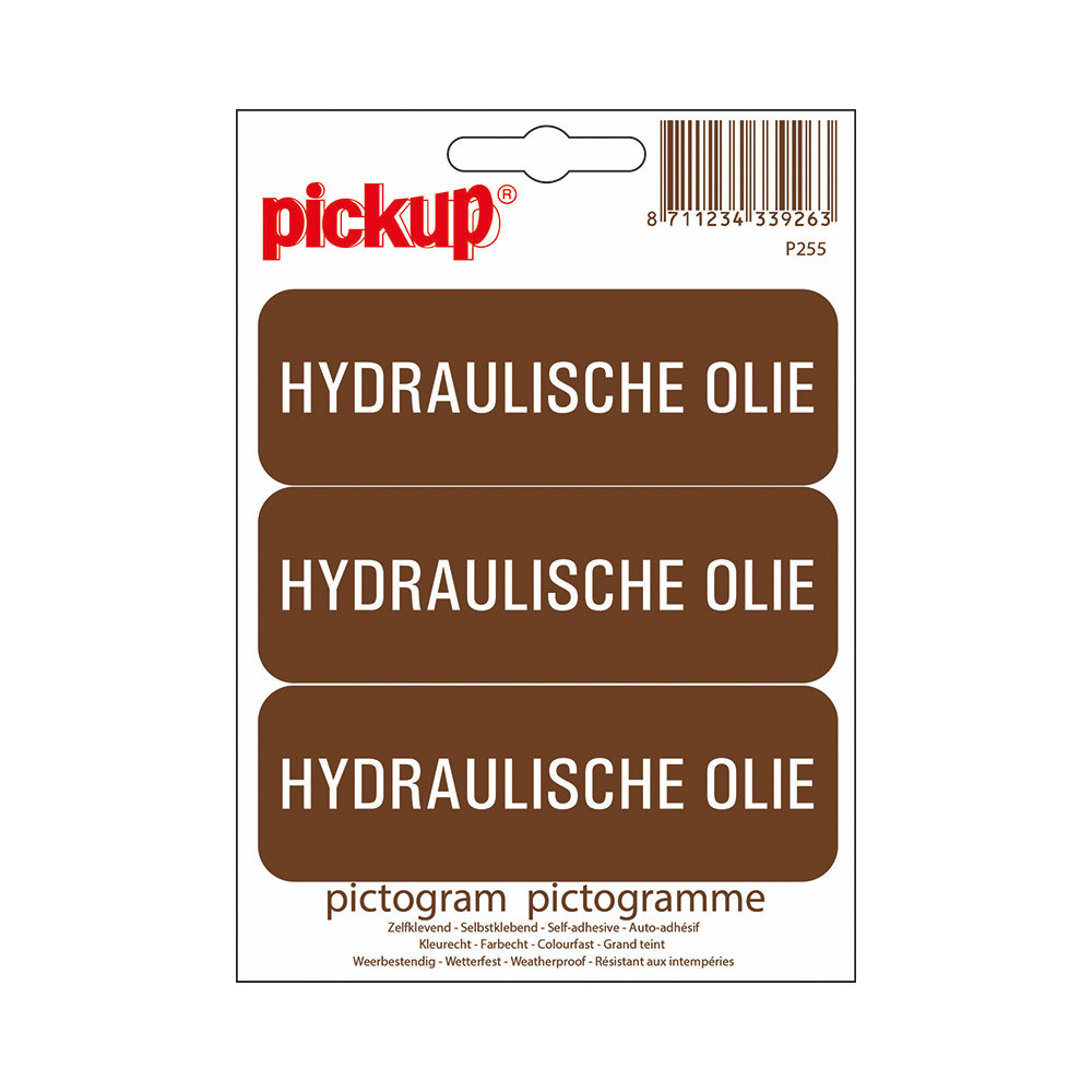 Pickup Pickup Pictogram 10x3,3 cm - Hydraulische olie 3x Pickup Pickup Pictogram 10x3,3 cm - Hydraulische olie 3x