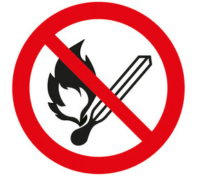 Pickup Pickup Pictogram 20x20 cm - Vuur open vlam verboden Pickup Pickup Pictogram 20x20 cm - Vuur open vlam verboden