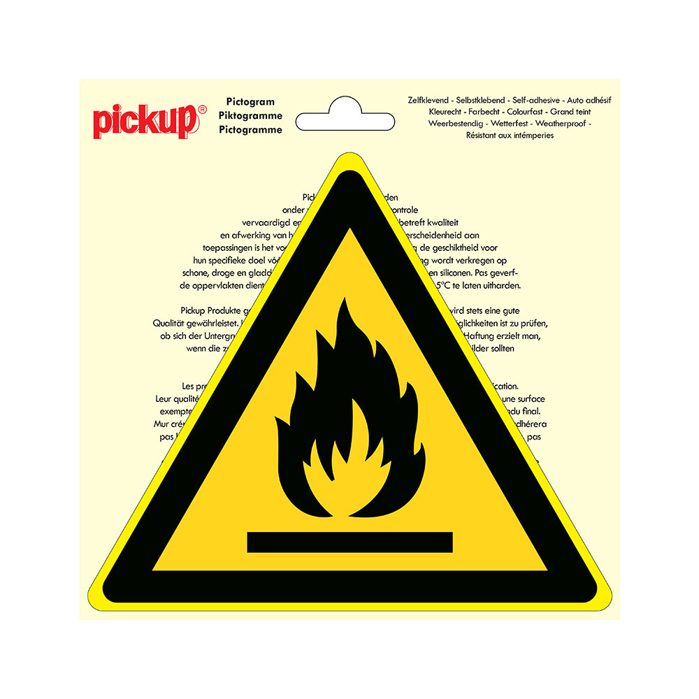 Pickup Pickup Pictogram driehoek 20 cm - Ontvlambare stoffen Pickup Pickup Pictogram driehoek 20 cm - Ontvlambare stoffen