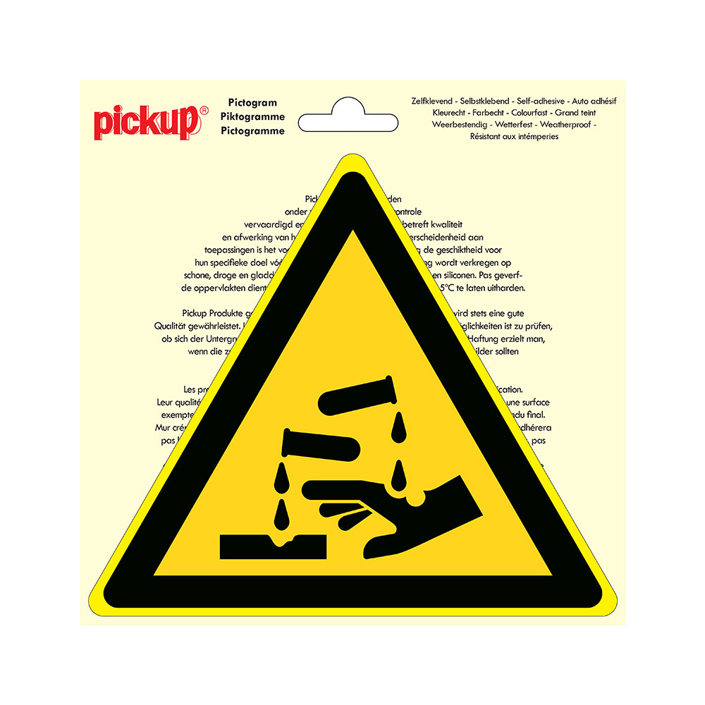 Pickup Pickup Pictogram driehoek 20 cm - Bijtende stoffen Pickup Pickup Pictogram driehoek 20 cm - Bijtende stoffen