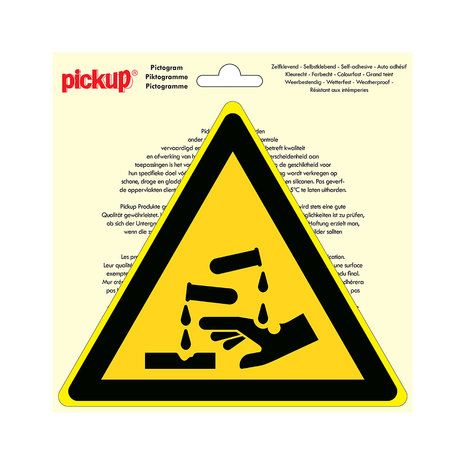 Pickup Pickup Pictogram driehoek 20 cm - Bijtende stoffen Pickup Pickup Pictogram driehoek 20 cm - Bijtende stoffen
