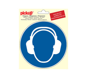 Pickup Pickup Pictogram rond diameter 15 cm - Oor bescherming dragen Pickup Pickup Pictogram rond diameter 15 cm - Oor bescherming dragen