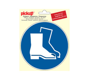 Pickup Pickup Pictogram rond diameter 15 cm - Veiligheidsschoenen dragen Pickup Pickup Pictogram rond diameter 15 cm - Veiligheidsschoenen dragen