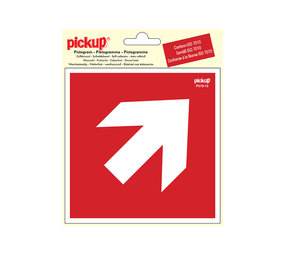 Pickup Pickup Pictogram 15x15 cm - Richtingspijl 45 - conform ISO 7010