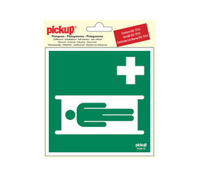 Pickup Pickup Pictogram 15x15 cm - Brancard - conform ISO 7010 Pickup Pickup Pictogram 15x15 cm - Brancard - conform ISO 7010