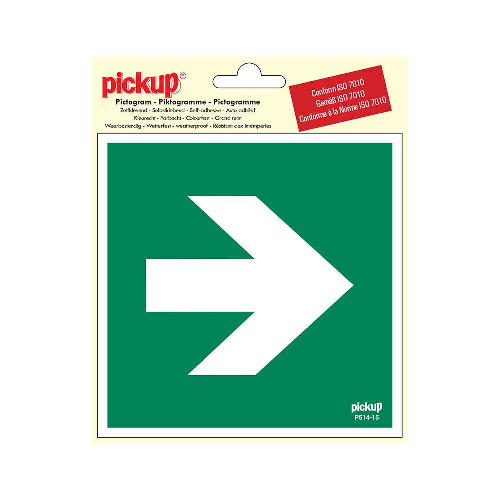 Pickup Pickup Pictogram 15x15 cm - Richtingspijl 90 - conform ISO 7010 Pickup Pickup Pictogram 15x15 cm - Richtingspijl 90 - conform ISO 7010