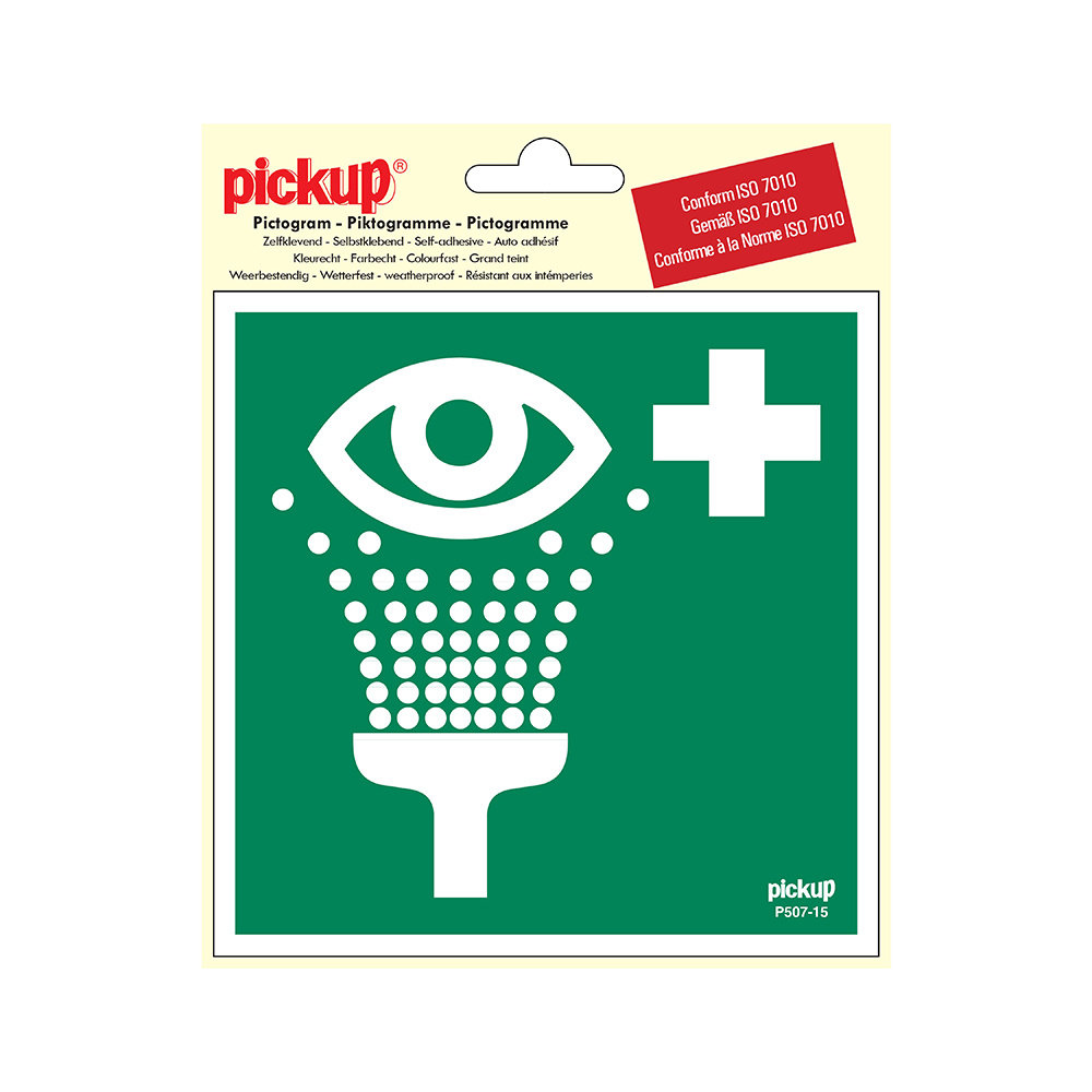 Pickup Pickup Pictogram 15x15 cm - Oogdouche - conform ISO 7010 Pickup Pickup Pictogram 15x15 cm - Oogdouche - conform ISO 7010