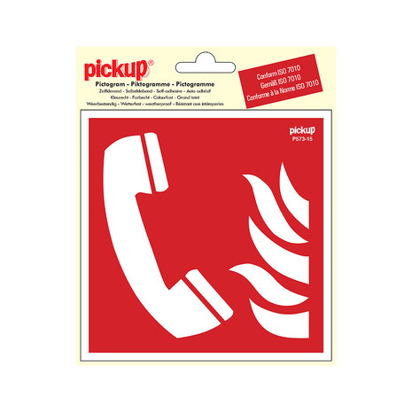 Pickup Pickup Pictogram 15x15 cm - Telefoon voor brandalarm - conform ISO 7010 Pickup Pickup Pictogram 15x15 cm - Telefoon voor brandalarm - conform ISO 7010