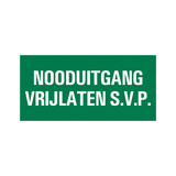 Pickup Pickup Vluchtweg - Nooduitgang vrijlaten - conform NEN-EN-ISO 7010 bord 30x15 cm Pickup Pickup Vluchtweg - Nooduitgang vrijlaten - conform NEN-EN-ISO 7010 bord 30x15 cm