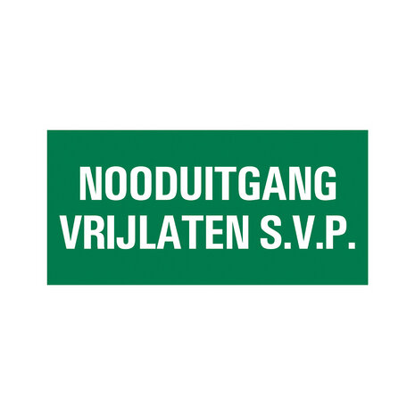 Pickup Pickup Vluchtweg - Nooduitgang vrijlaten - conform NEN-EN-ISO 7010 bord 30x15 cm Pickup Pickup Vluchtweg - Nooduitgang vrijlaten - conform NEN-EN-ISO 7010 bord 30x15 cm