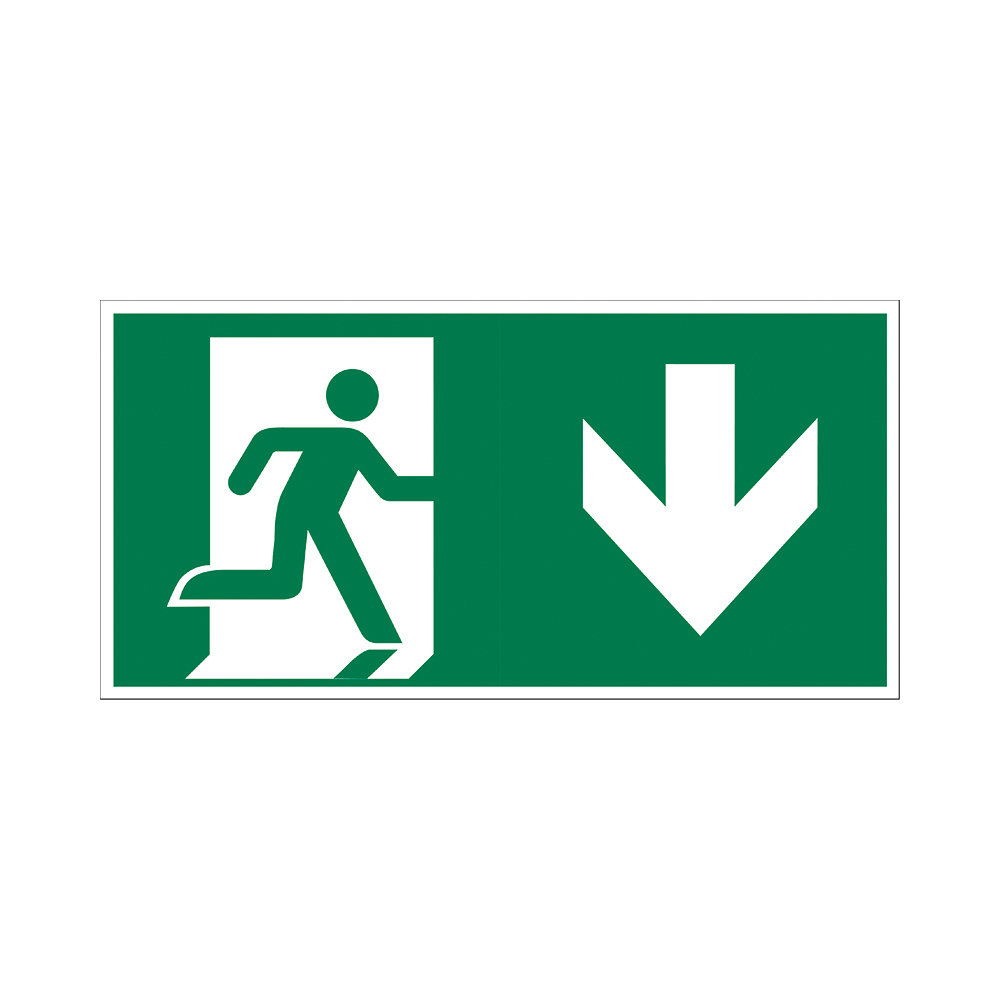 Pickup Pickup Vluchtweg - Naar beneden - conform NEN-EN-ISO 7010 bord 30x15 cm Pickup Pickup Vluchtweg - Naar beneden - conform NEN-EN-ISO 7010 bord 30x15 cm