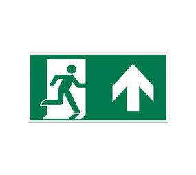 Pickup Pickup Vluchtweg - Rechtdoor naar boven - conform NEN-EN-ISO 7010 bord 30x15 cm Pickup Pickup Vluchtweg - Rechtdoor naar boven - conform NEN-EN-ISO 7010 bord 30x15 cm