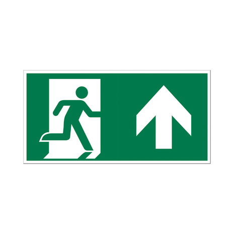 Pickup Pickup Vluchtweg - Rechtdoor naar boven - conform NEN-EN-ISO 7010 bord 30x15 cm Pickup Pickup Vluchtweg - Rechtdoor naar boven - conform NEN-EN-ISO 7010 bord 30x15 cm