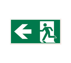 Pickup Pickup Vluchtweg - Linksaf - conform NEN-EN-ISO 7010 bord 30x15 cm Pickup Pickup Vluchtweg - Linksaf - conform NEN-EN-ISO 7010 bord 30x15 cm