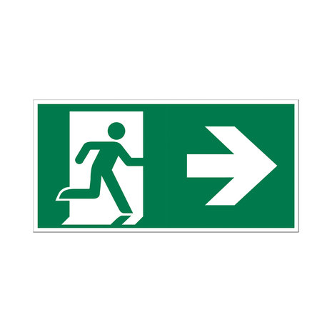 Pickup Pickup Vluchtweg - Rechtsaf - conform NEN-EN-ISO 7010 bord 30x15 cm Pickup Pickup Vluchtweg - Rechtsaf - conform NEN-EN-ISO 7010 bord 30x15 cm