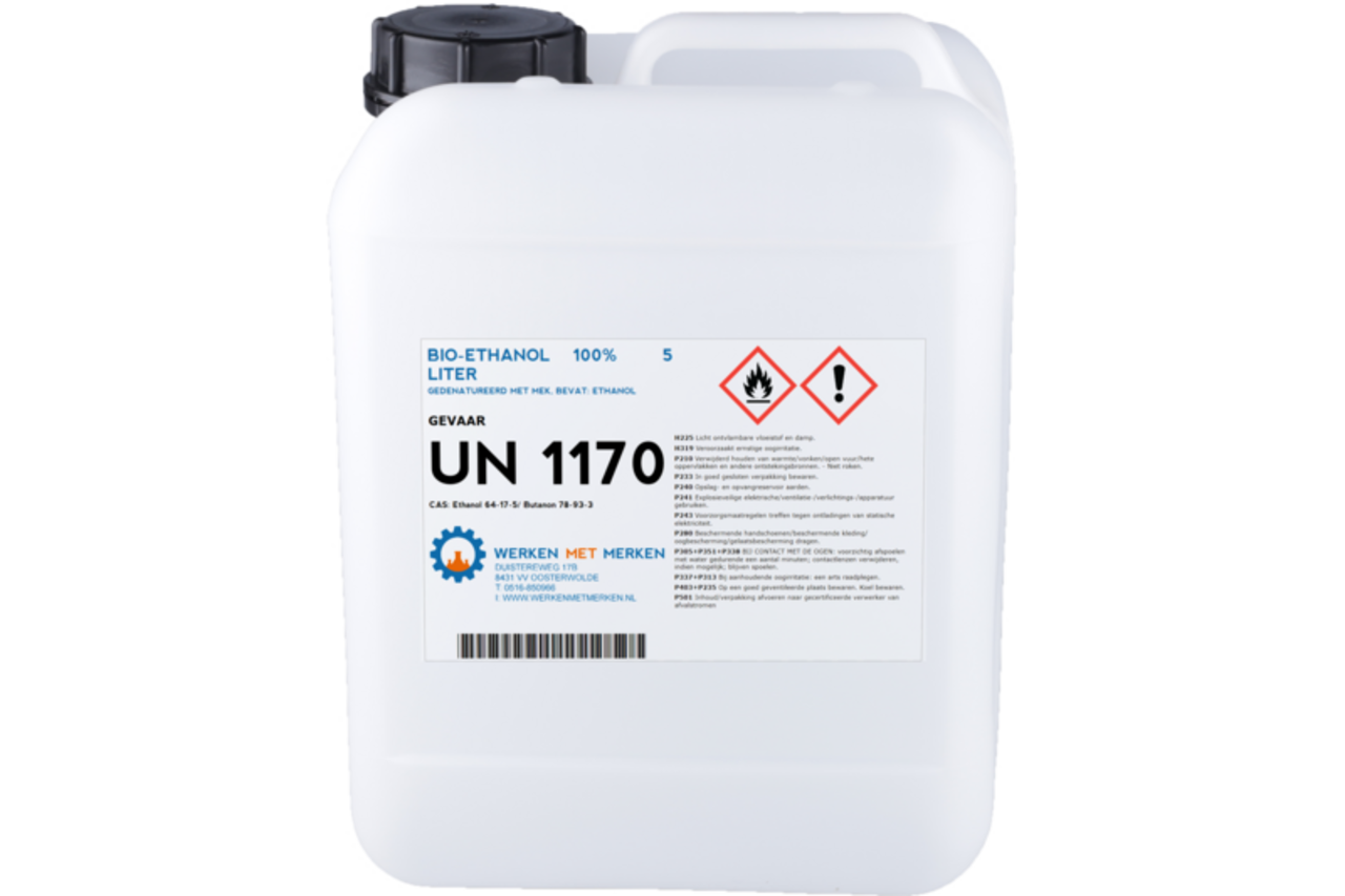 Werken met Merken Bio Ethanol 99% - 5liter Werken met Merken Bio Ethanol 99% - 5liter
