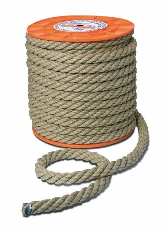 Seilflechter Seilflechter - Henneptouw - 34mm - 8-Strengs Dubbel Geslagen - per meter Seilflechter Seilflechter - Henneptouw - 34mm - 8-Strengs Dubbel Geslagen - per meter