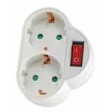 Entac Entac Randaarde Stekkeradapter dubbel met schakelaar Entac Entac Randaarde Stekkeradapter dubbel met schakelaar