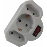 V-tac V-Tac Stekkeradapter 2x euro en 1x met randaarde en schakelaar V-tac V-Tac Stekkeradapter 2x euro en 1x met randaarde en schakelaar