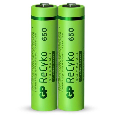GP GP AAA batterij Oplaadbaar GP NiMH 650 mAh ReCyko 1.2V 2 stuks GP GP AAA batterij Oplaadbaar GP NiMH 650 mAh ReCyko 1.2V 2 stuks