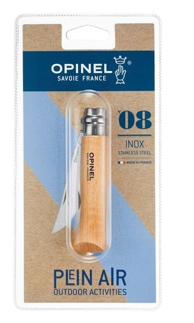 Opinel Opinel Zakmes N°08 Inox - Classic - rvs/hout - Virobloc Opinel Opinel Zakmes N°08 Inox - Classic - rvs/hout - Virobloc