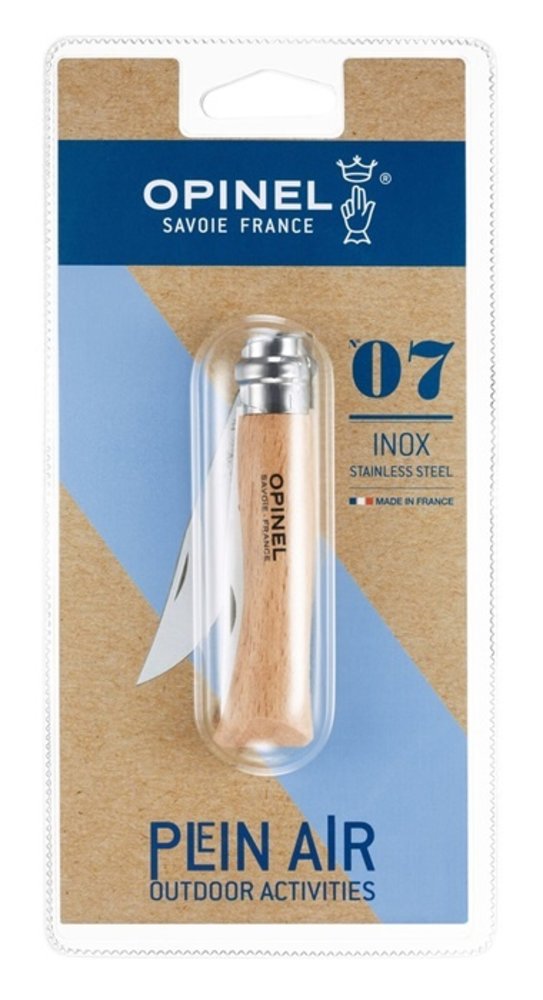 Opinel Opinel Zakmes N°07 Inox - Classic - rvs/hout - Virobloc Opinel Opinel Zakmes N°07 Inox - Classic - rvs/hout - Virobloc