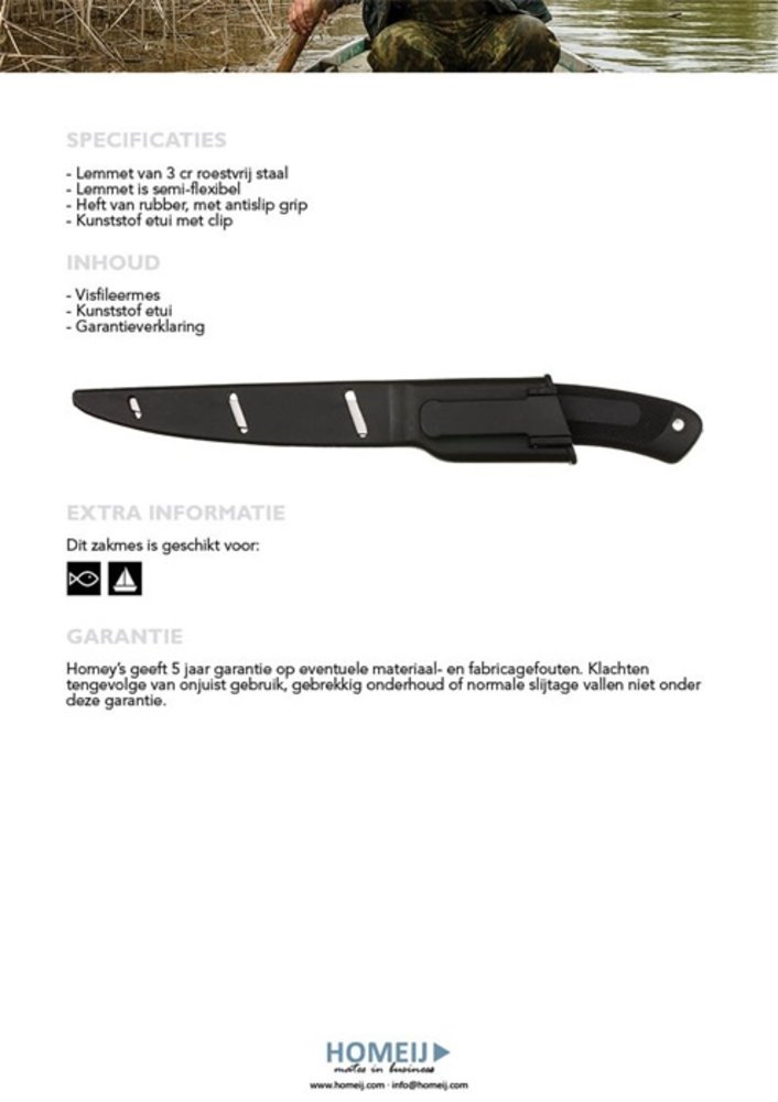 Homeij Homey's Fileermes BackBone K2 - RVS/rubber - in etui Homeij Homey's Fileermes BackBone K2 - RVS/rubber - in etui