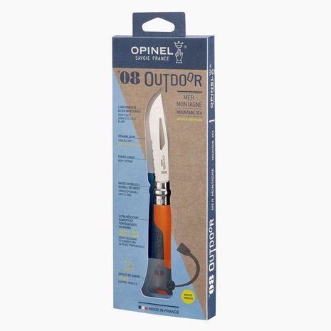 Opinel Opinel Zakmes N°08 Outdoor - rvs - Virobloc - fluit Opinel Opinel Zakmes N°08 Outdoor - rvs - Virobloc - fluit