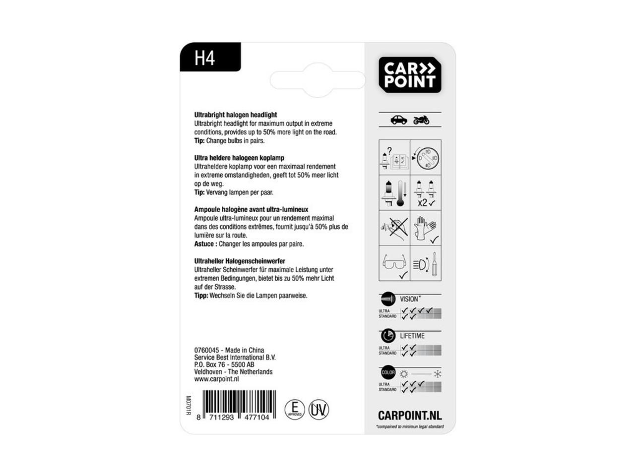 Carpoint Carpoint Ultrabright Autolamp H4 12V 60/55W