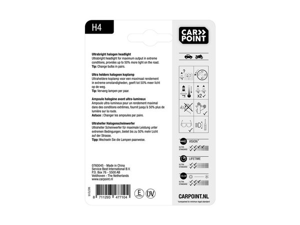 Carpoint Carpoint Ultrabright Autolamp H4 12V 60/55W