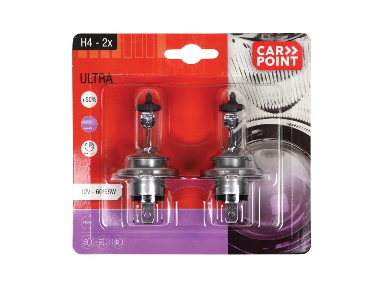 Carpoint Carpoint Ultrabright Autolampen H4 12V 60/55W 2 Stuks Carpoint Carpoint Ultrabright Autolampen H4 12V 60/55W 2 Stuks