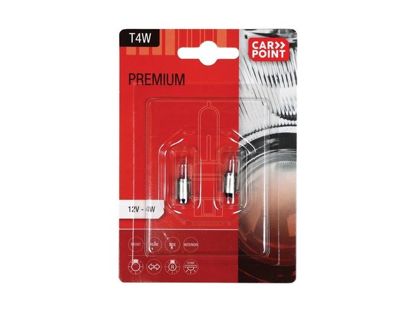 Carpoint Carpoint Premium Autolampen 12V T4W 2 Stuks Carpoint Carpoint Premium Autolampen 12V T4W 2 Stuks