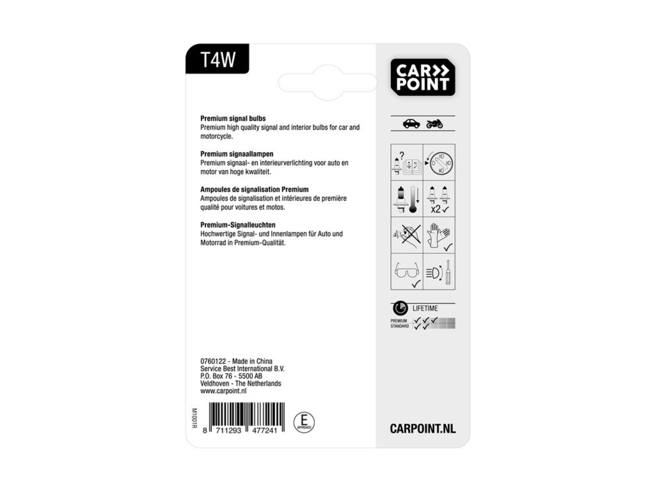 Carpoint Carpoint Premium Autolampen 12V T4W 2 Stuks Carpoint Carpoint Premium Autolampen 12V T4W 2 Stuks