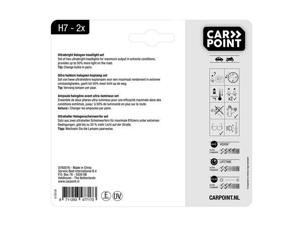 CARPOINT ampoule H7 ultrabright 12v 55W