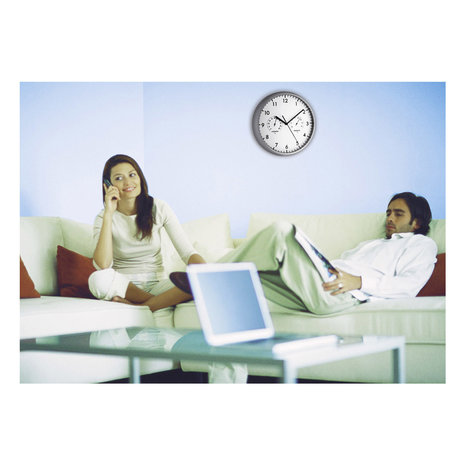 TFA TFA Analoge wandklok met thermometer en hygrometer 98.1072 TFA TFA Analoge wandklok met thermometer en hygrometer 98.1072