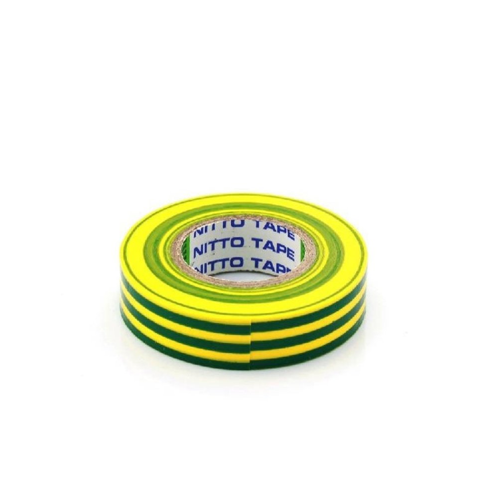 Nitto NITTO Plastic Isolatie Tape Geel/groen 15mmx10m Nitto NITTO Plastic Isolatie Tape Geel/groen 15mmx10m
